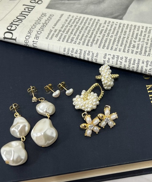 VICKY（ビッキー）の「【KOREAN ITEM】ビジューパールピアス（ピアス（両耳用）・レディース・ゴールド系その他・FREE）」の8枚目の写真