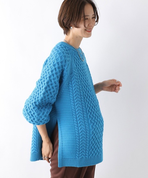 LEPSIM（レプシィム）の「【産前・産後対応】マタニティ／5ゲージケーブルクループルオーバー　971644（その他トップス・レディース・ブルー/グレー/グリーン/アイボリー/オレンジ・FREE）」の4枚目の写真