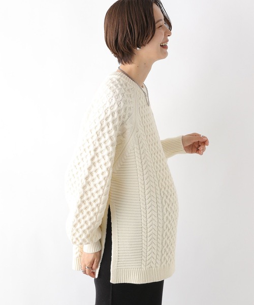 LEPSIM（レプシィム）の「【産前・産後対応】マタニティ／5ゲージケーブルクループルオーバー　971644（その他トップス・レディース・ブルー/グレー/グリーン/アイボリー/オレンジ・FREE）」の6枚目の写真