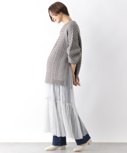 LEPSIM（レプシィム）の「【産前・産後対応】マタニティ／5ゲージケーブルクループルオーバー　971644（その他トップス・レディース・ブルー/グレー/グリーン/アイボリー/オレンジ・FREE）」の11枚目の写真