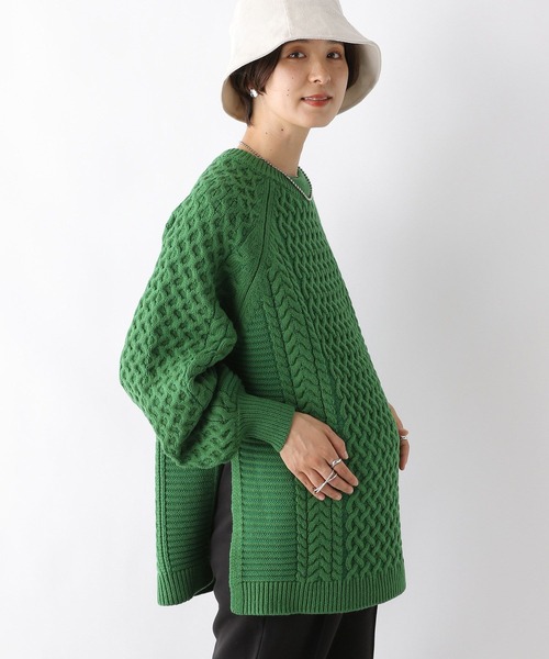 LEPSIM（レプシィム）の「【産前・産後対応】マタニティ／5ゲージケーブルクループルオーバー　971644（その他トップス・レディース・ブルー/グレー/グリーン/アイボリー/オレンジ・FREE）」の13枚目の写真