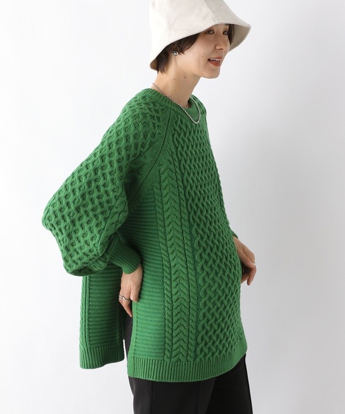 LEPSIM（レプシィム）の「【産前・産後対応】マタニティ／5ゲージケーブルクループルオーバー　971644（その他トップス・レディース・ブルー/グレー/グリーン/アイボリー/オレンジ・FREE）」の12枚目の写真