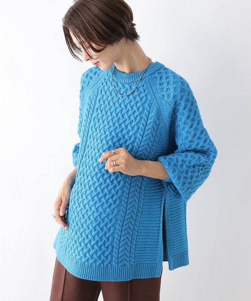 LEPSIM（レプシィム）の「【産前・産後対応】マタニティ／5ゲージケーブルクループルオーバー　971644（その他トップス・レディース・ブルー/グレー/グリーン/アイボリー/オレンジ・FREE）」の16枚目の写真