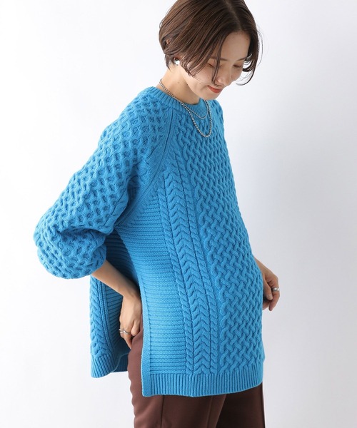 LEPSIM（レプシィム）の「【産前・産後対応】マタニティ／5ゲージケーブルクループルオーバー　971644（その他トップス・レディース・ブルー/グレー/グリーン/アイボリー/オレンジ・FREE）」の18枚目の写真