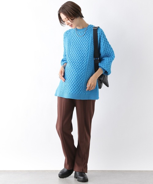 LEPSIM（レプシィム）の「【産前・産後対応】マタニティ／5ゲージケーブルクループルオーバー　971644（その他トップス・レディース・ブルー/グレー/グリーン/アイボリー/オレンジ・FREE）」の19枚目の写真