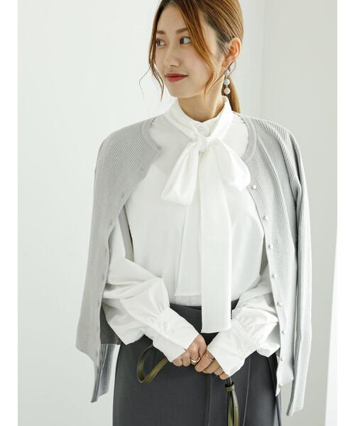 Te chichi（テチチ）の「リブカーディガン（カーディガン/ボレロ・レディース・シルバー/チャコールグレー/レッド/ゴールド・F）」の4枚目の写真