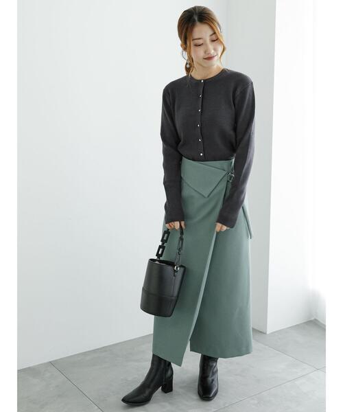 Te chichi（テチチ）の「リブカーディガン（カーディガン/ボレロ・レディース・シルバー/チャコールグレー/レッド/ゴールド・F）」の13枚目の写真