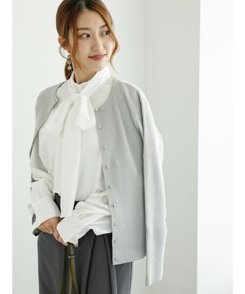 Te chichi（テチチ）の「リブカーディガン（カーディガン/ボレロ・レディース・シルバー/チャコールグレー/レッド/ゴールド・F）」の15枚目の写真