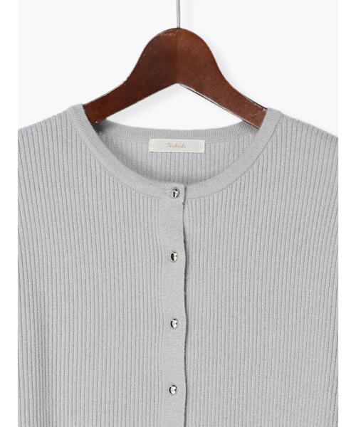 Te chichi（テチチ）の「リブカーディガン（カーディガン/ボレロ・レディース・シルバー/チャコールグレー/レッド/ゴールド・F）」の6枚目の写真