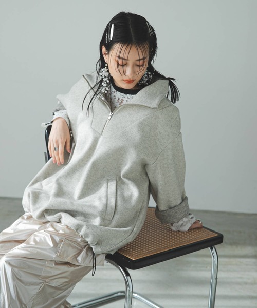 ニットソーハーフジッププルオーバー（スウェット）｜bohmal（ボマール