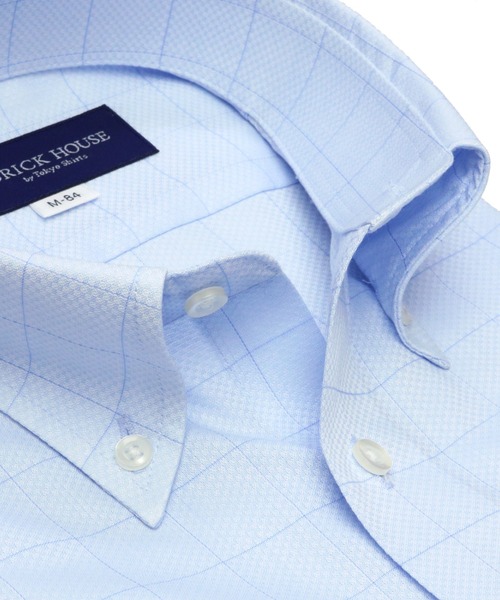 TOKYO SHIRTS(トウキョウシャツ)の「形態安定ノーアイロン ボタンダウン 長袖ビジネスワイシャツ(ビジネスシャツ・メンズ・ブルー・首回り42cm-裄丈86cm/首回り43cm-裄丈82cm/首回り41cm-裄丈86cm/首回り39cm-裄丈84cm/首回り41cm-裄丈82cm/首回り43cm-裄丈86cm/首回り39cm-裄丈80cm/首回り42cm-裄丈82cm/首回り37cm-裄丈80cm/首回り37cm-裄丈84cm)」の2枚目の写真