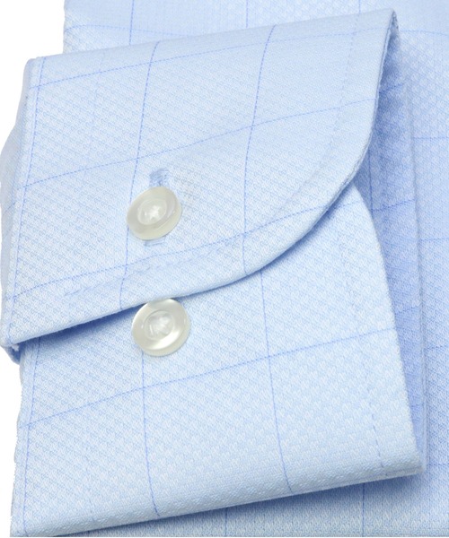 TOKYO SHIRTS(トウキョウシャツ)の「形態安定ノーアイロン ボタンダウン 長袖ビジネスワイシャツ(ビジネスシャツ・メンズ・ブルー・首回り42cm-裄丈86cm/首回り43cm-裄丈82cm/首回り41cm-裄丈86cm/首回り39cm-裄丈84cm/首回り41cm-裄丈82cm/首回り43cm-裄丈86cm/首回り39cm-裄丈80cm/首回り42cm-裄丈82cm/首回り37cm-裄丈80cm/首回り37cm-裄丈84cm)」の3枚目の写真