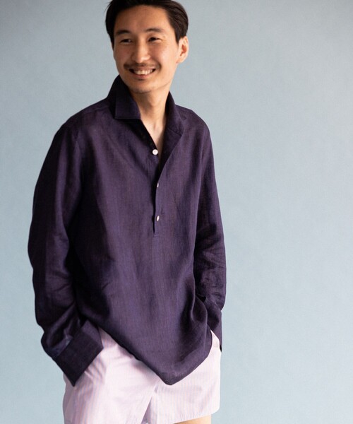 Maria Santangelo × BEAMS F / 別注 POLOJP リネン プルオーバー