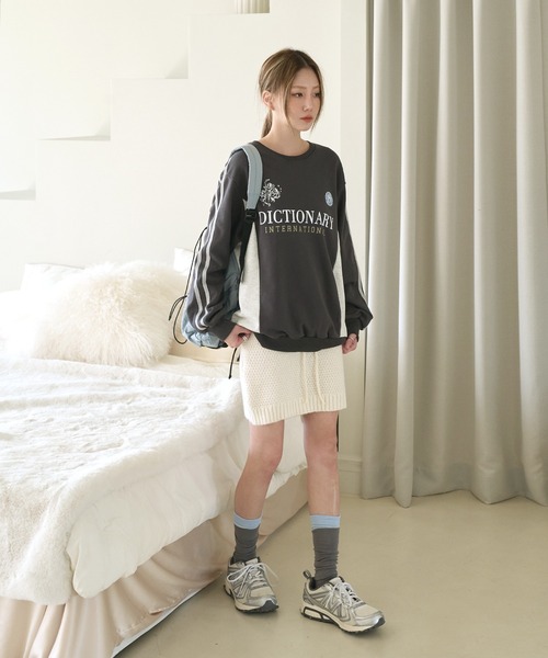 UNE MANSION（ユヌマンション）の「ディクショナリープリントスポーティーユニフォームスウェットトレーナー（スウェット・レディース・アイボリー/グレー/ネイビー・FREE）」の8枚目の写真