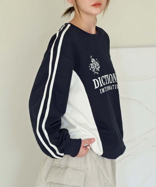 UNE MANSION（ユヌマンション）の「ディクショナリープリントスポーティーユニフォームスウェットトレーナー（スウェット・レディース・アイボリー/グレー/ネイビー・FREE）」の17枚目の写真