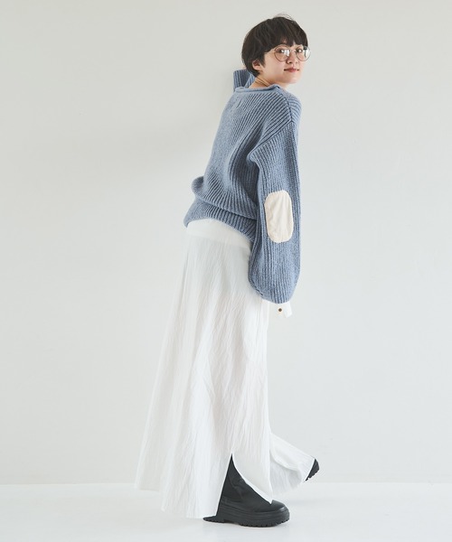 Crisp（クリスプ）の「エルボーパッチルーズニット（ニット/セーター・レディース・アイボリー/ピンク/ブルー・FREE）」の21枚目の写真