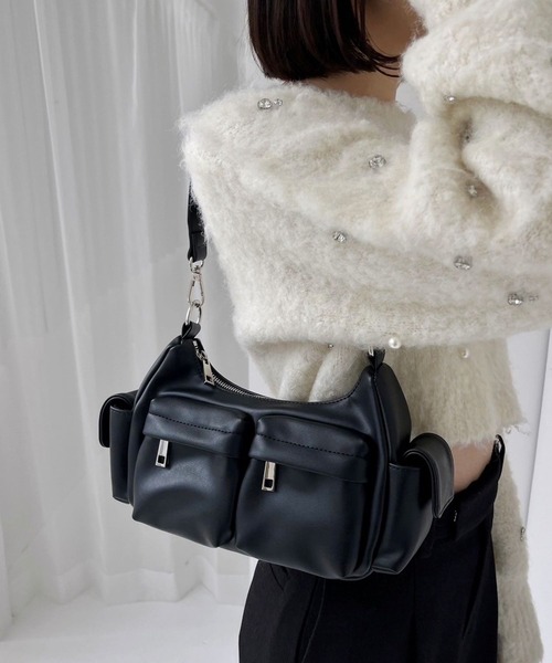 Heather（ヘザー）の「ポケットショルダーBAG  993774（ショルダーバッグ・レディース・アイボリー/ブラック・ONE SIZE）」の2枚目の写真