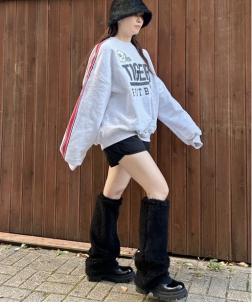 ipugo（イプゴ）の「ipugo/イプゴ ボア素材レッグウォーマー レッグカバー（レッグウォーマー・レディース・クリーム/ブラック・FREE）」の13枚目の写真