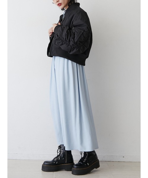 jouetie（ジュエティ）の「【ZOZO限定セットアイテム】ゴブランドッキングワンピース×MA-1SET（ワンピース・レディース・ブラック/ブルー/ボルドー・MEDIUM）」の13枚目の写真