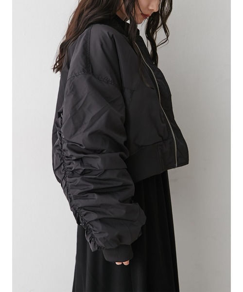 jouetie（ジュエティ）の「【ZOZO限定セットアイテム】ゴブランドッキングワンピース×MA-1SET（ワンピース・レディース・ブラック/ブルー/ボルドー・MEDIUM）」の7枚目の写真