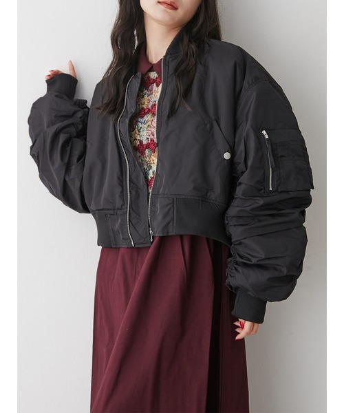 jouetie（ジュエティ）の「【ZOZO限定セットアイテム】ゴブランドッキングワンピース×MA-1SET（ワンピース・レディース・ブラック/ブルー/ボルドー・MEDIUM）」の20枚目の写真