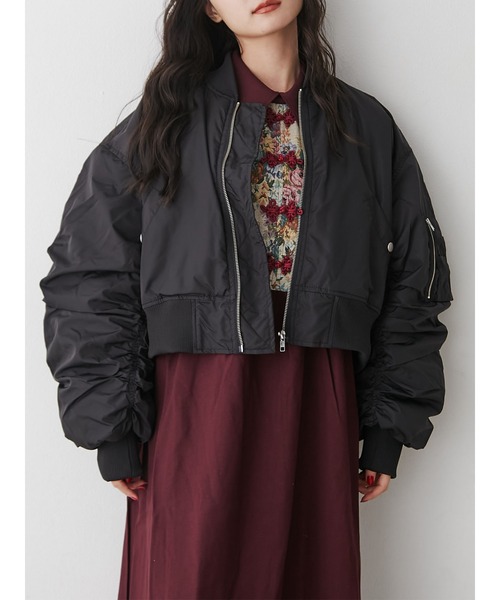 jouetie（ジュエティ）の「【ZOZO限定セットアイテム】ゴブランドッキングワンピース×MA-1SET（ワンピース・レディース・ブラック/ブルー/ボルドー・MEDIUM）」の21枚目の写真