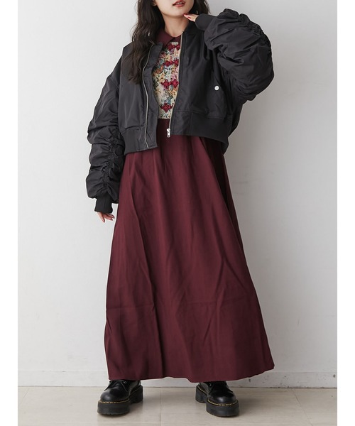 jouetie（ジュエティ）の「【ZOZO限定セットアイテム】ゴブランドッキングワンピース×MA-1SET（ワンピース・レディース・ブラック/ブルー/ボルドー・MEDIUM）」の17枚目の写真