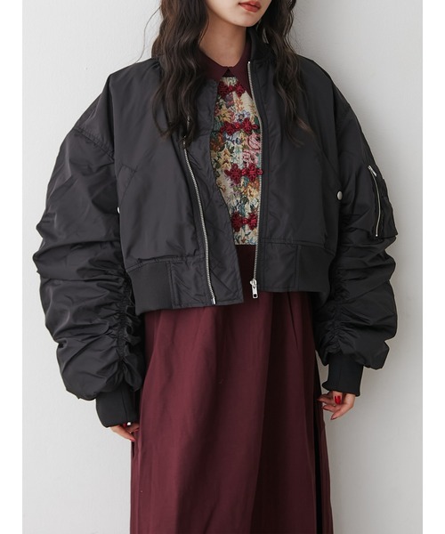 jouetie（ジュエティ）の「【ZOZO限定セットアイテム】ゴブランドッキングワンピース×MA-1SET（ワンピース・レディース・ブラック/ブルー/ボルドー・MEDIUM）」の19枚目の写真