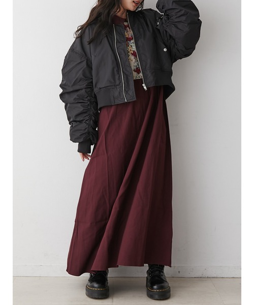 jouetie（ジュエティ）の「【ZOZO限定セットアイテム】ゴブランドッキングワンピース×MA-1SET（ワンピース・レディース・ブラック/ブルー/ボルドー・MEDIUM）」の18枚目の写真