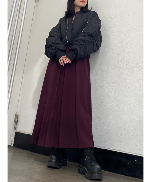 jouetie（ジュエティ）の「【ZOZO限定セットアイテム】ゴブランドッキングワンピース×MA-1SET（ワンピース・レディース・ブラック/ブルー/ボルドー・MEDIUM）」の5枚目の写真