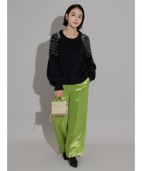 Te chichi CLASSIC(テチチクラシック)の「ショルダービジューシャギーニット(ニット/セーター・レディース・ブラック/グレー・F)」の3枚目の写真