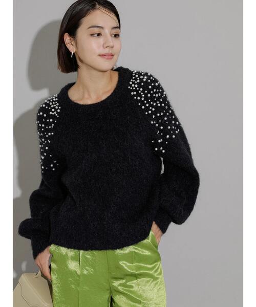 Te chichi CLASSIC(テチチクラシック)の「ショルダービジューシャギーニット(ニット/セーター・レディース・ブラック/グレー・F)」の15枚目の写真