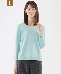 【L】【ウォッシャブル】コンフォートストレッチプルオーバーニット