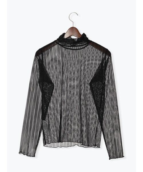 Te chichi TERRASSE（テチチテラス）の「シアーストライプタートルトップス（Tシャツ/カットソー・レディース・オフホワイト/ブラック・F）」の8枚目の写真