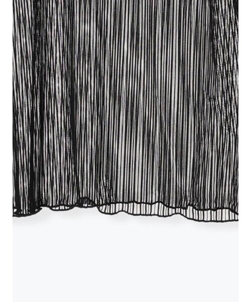 Te chichi TERRASSE（テチチテラス）の「シアーストライプタートルトップス（Tシャツ/カットソー・レディース・オフホワイト/ブラック・F）」の11枚目の写真