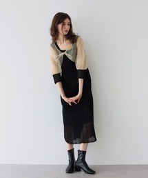 J by blue | リボンデザインシアーボレロ&クロシェレースドレス結婚式 成人式 二次会 同窓会 セレモニー パーティードレス オケージョンドレス お呼ばれ 20代 30代(ドレス)
