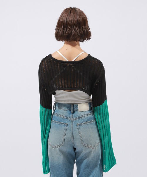 PAGEBOY（ページボーイ）の「2WAYショートボレロ（ニット/セーター・レディース・オフホワイト/ブラック・FREE）」の13枚目の写真