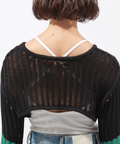 PAGEBOY（ページボーイ）の「2WAYショートボレロ（ニット/セーター・レディース・オフホワイト/ブラック・FREE）」の21枚目の写真