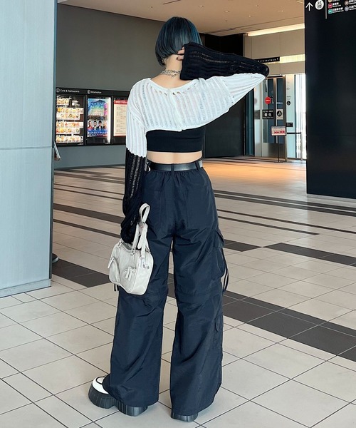 PAGEBOY（ページボーイ）の「2WAYショートボレロ（ニット/セーター・レディース・オフホワイト/ブラック・FREE）」の7枚目の写真