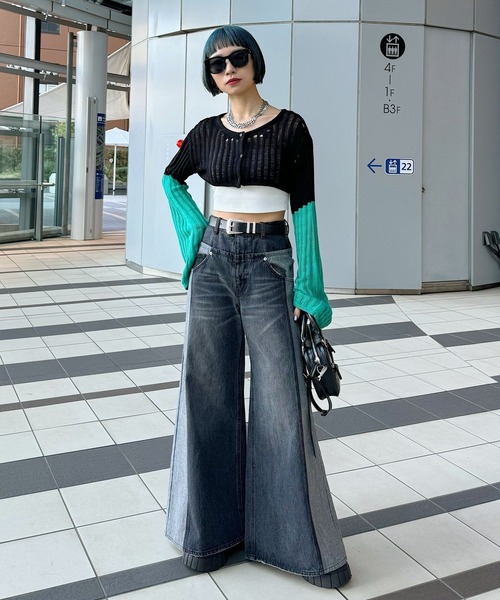 PAGEBOY（ページボーイ）の「2WAYショートボレロ（ニット/セーター・レディース・オフホワイト/ブラック・FREE）」の14枚目の写真