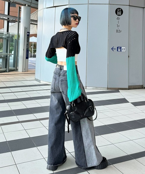 PAGEBOY（ページボーイ）の「2WAYショートボレロ（ニット/セーター・レディース・オフホワイト/ブラック・FREE）」の15枚目の写真