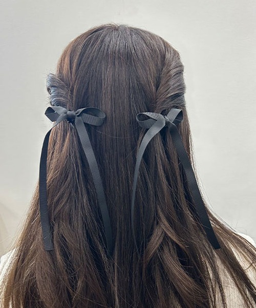 LOWRYS FARM（ローリーズファーム）の「リボンチビクリップ　102451（バレッタ/ヘアクリップ・レディース・ブラック/その他/ブラック系その他・FREE）」の4枚目の写真