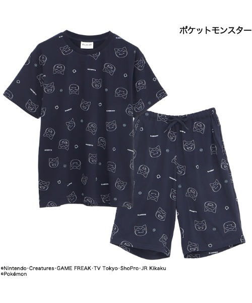 ポケットモンスター（ポケットモンスター）の「【完売】《ポケットモンスター》 ポケモン メンズ 半袖 ハーフパンツ ルームウェア パジャマ（ルームウェア/パジャマ・メンズ・ネイビー/オレンジ/ライトグレー/レッド・M/L）」の3枚目の写真