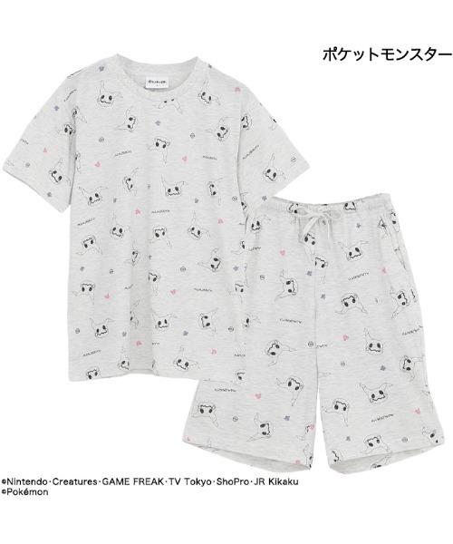 ポケットモンスター（ポケットモンスター）の「【完売】《ポケットモンスター》 ポケモン メンズ 半袖 ハーフパンツ ルームウェア パジャマ（ルームウェア/パジャマ・メンズ・ネイビー/オレンジ/ライトグレー/レッド・M/L）」の2枚目の写真