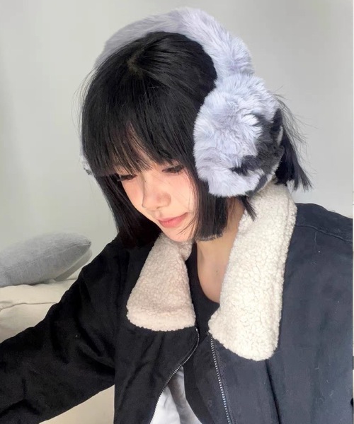 shopnikoniko（ショップニコニコ）の「星マーク フェイクファー イヤーマフ 耳あて もこもこ（イヤーマフ・レディース・ブラウン/グレー/ホワイト/ブラック・フリー）」の12枚目の写真