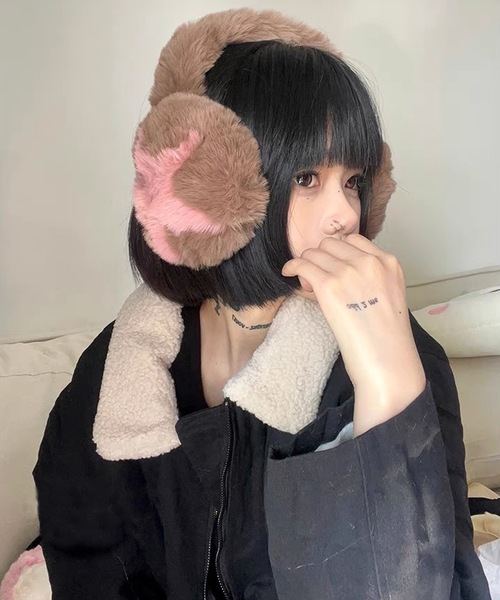 shopnikoniko（ショップニコニコ）の「星マーク フェイクファー イヤーマフ 耳あて もこもこ（イヤーマフ・レディース・ブラウン/グレー/ホワイト/ブラック・フリー）」の16枚目の写真