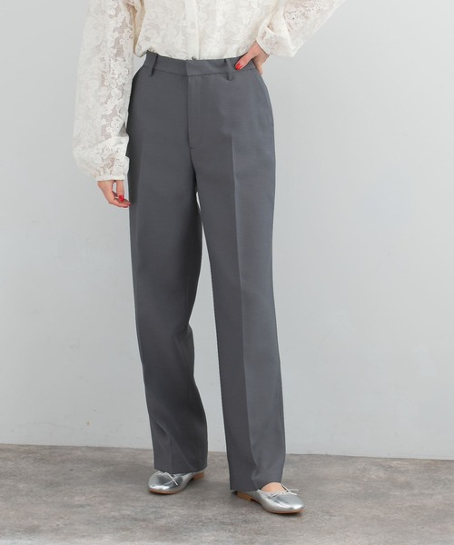 【セール】シャンブレーセンタープレスストレートパンツ（その他パンツ）｜URBAN RESEARCH ROSSO WOMEN（アーバンリサーチ ロッソ） 7,700円