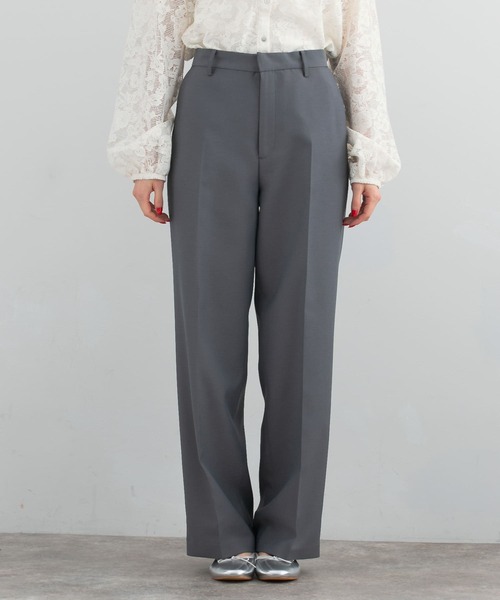 セール】シャンブレーセンタープレスストレートパンツ（その他パンツ