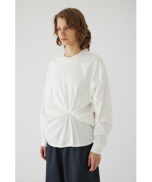 RIM.ARK（リムアーク）の「Front twist cut tops フロントツイストカットトップス（Tシャツ/カットソー・レディース・ブラック/ライトブルー/ホワイト・FREE）」の19枚目の写真