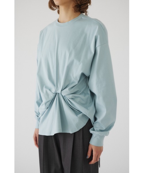 RIM.ARK（リムアーク）の「Front twist cut tops フロントツイストカットトップス（Tシャツ/カットソー・レディース・ブラック/ライトブルー/ホワイト・FREE）」の13枚目の写真